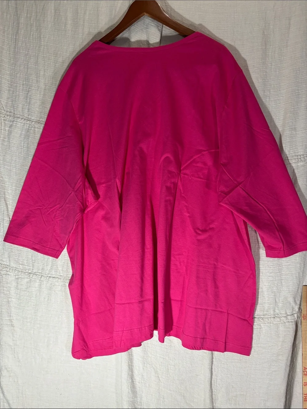 Ulla Popken Pink V-Neck 100% Cotton Top Plus Size 36/38 5X 6X EUC Loungewear